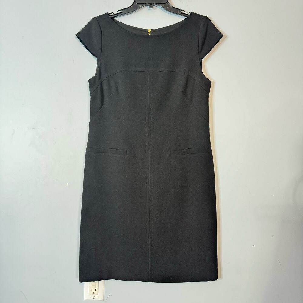 Vince Camuto Women's Black Cap Sleeve Sheath Dress Size 6 Classic Work Evening